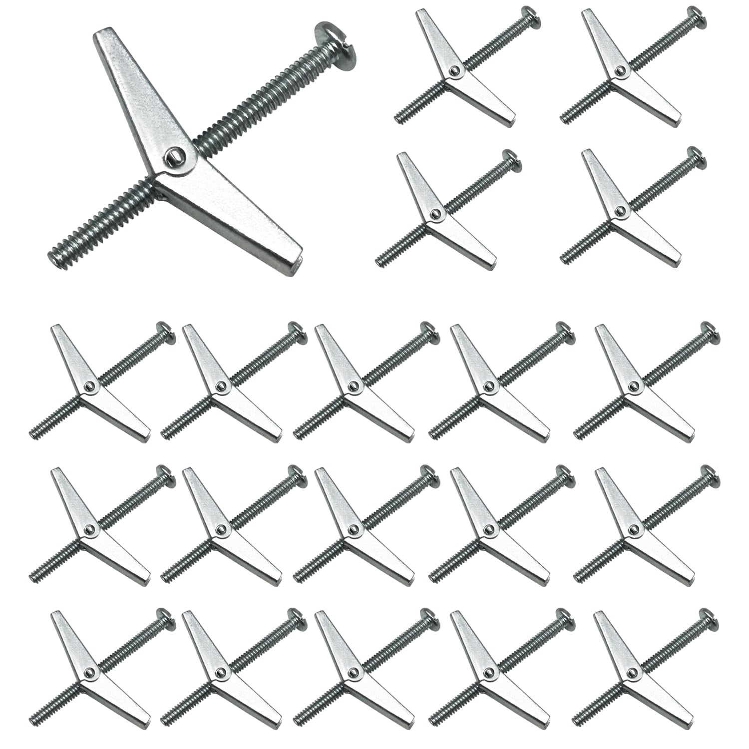 20pcs 1/8in Toggle Bolt and Wing Nut Assortment Kit, Heavy Duty