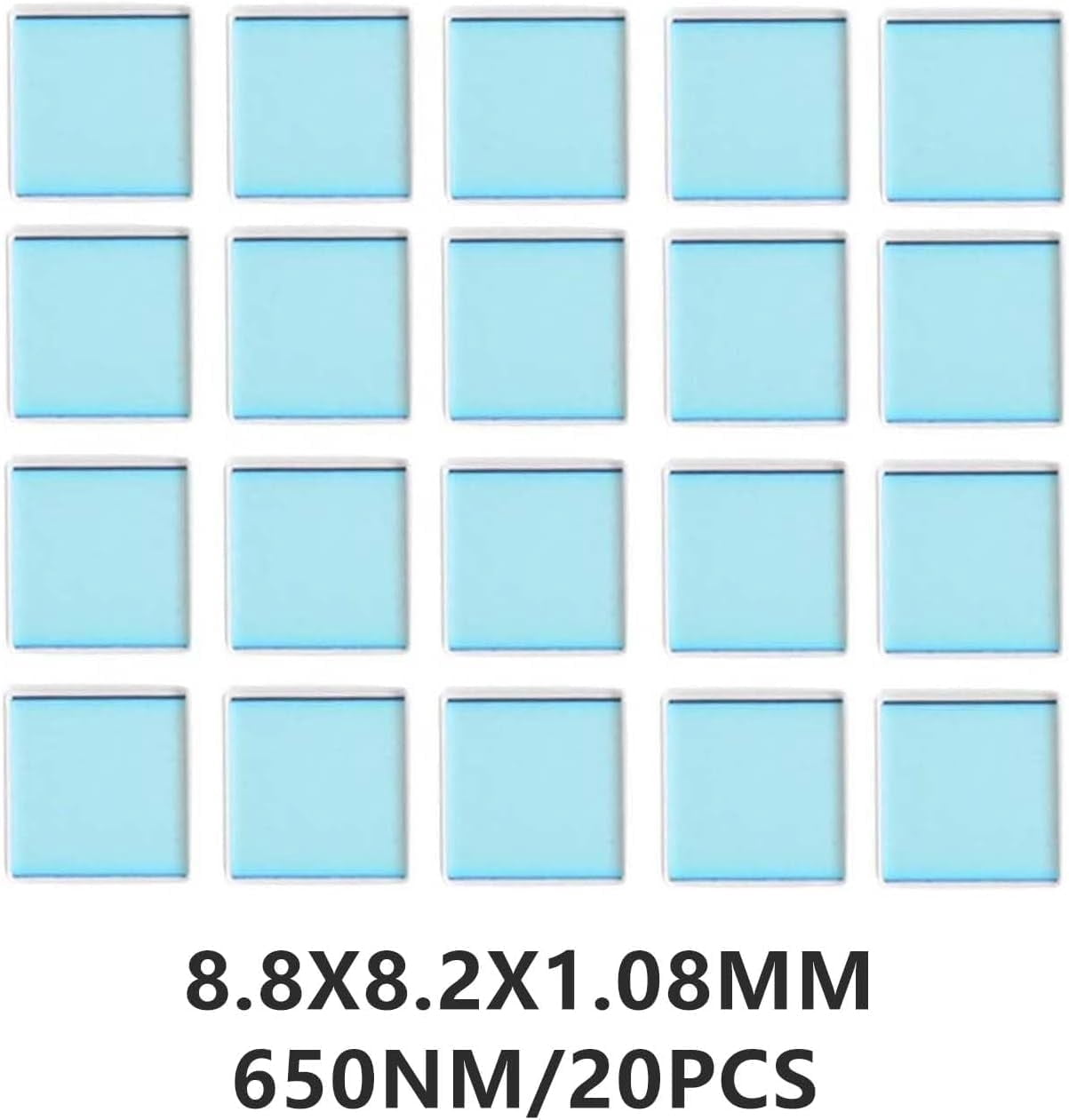 Quanmin 20pcs /1 Lot 8.8mm×8.2mm×1.08mm 650nm IR-Cut Blocking Filter ...