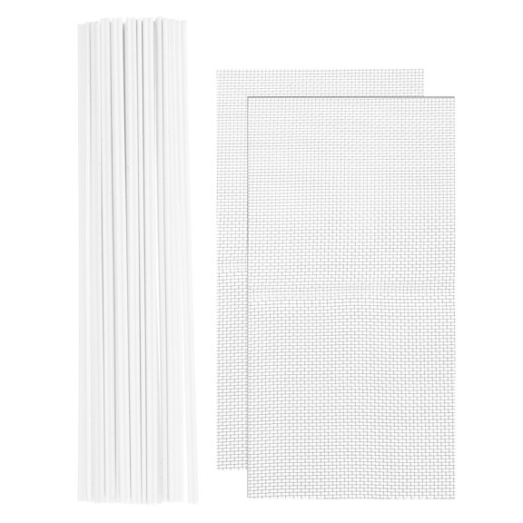 Uxcell 20Pcs 10" Plastic Welding Rods Welding Sticks with Stainless Steel Mesh for Repairing Plastic Bumpers Kayaks White