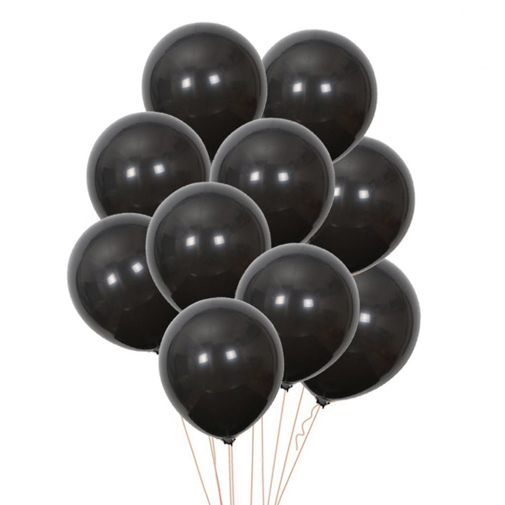20pcs 10 inch Black Round Balloons Matte Solid Color Latex Balloons Birthday Wedding Halloween Party Bar Decoration
