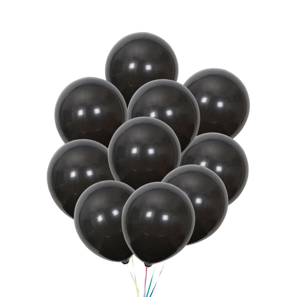 20pcs 10 inch Black Round Balloons Matte Solid Color Latex Balloons Birthday Wedding Halloween Party Bar Decoration
