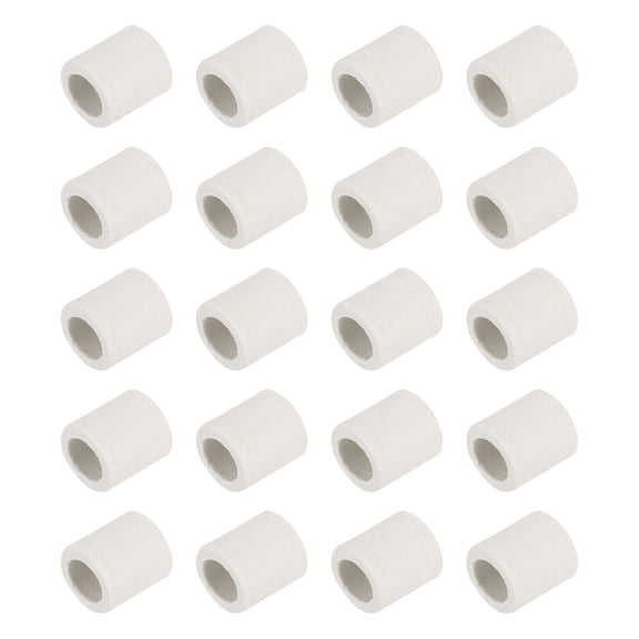 20pcs 12mm Dia Ceramic Tube Insulated Single Bore,20mm x 18mm