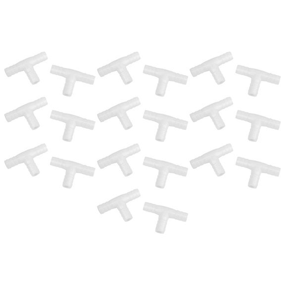 20pcs 12mm Plastic Equal Tee Connector Barbed Pipe Fitting Air/Water Hose Joiner