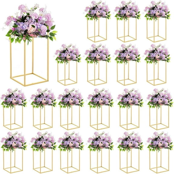 20pcs 15.7inch Gold Wedding Table Centerpiece, Wedding Flower Vase forWedding Table Decoration,Anniversary Party Event Home Decor(Gold)