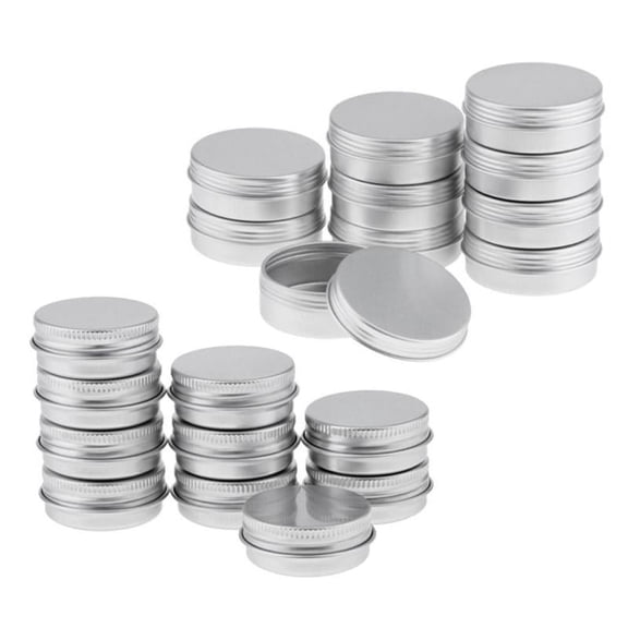20pcs 15g 25g Aluminum Tin Jars Cosmetic Sample Metal Empty Container Bulk Round Pot Screw Cap Lid for Candle Lip Salve Make