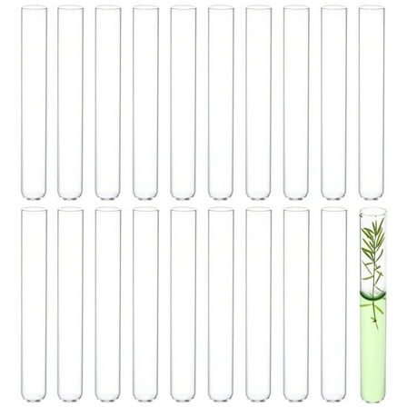 20pcs 15ml Borosilicate Glass Round Bottom Test Tubes, 15mmx150mm Clear Glass Test Tubes for Scientific Experiments, Decorations, Plant Propagation and Holiday Gifts
