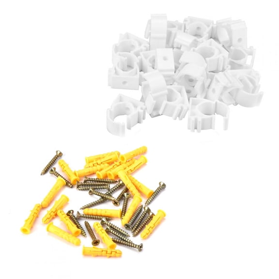 20pcs 16/20/25/32mm PPR Water Pipe Clamp Gas Pipe Fixed Buckle with Screws (20mm)
