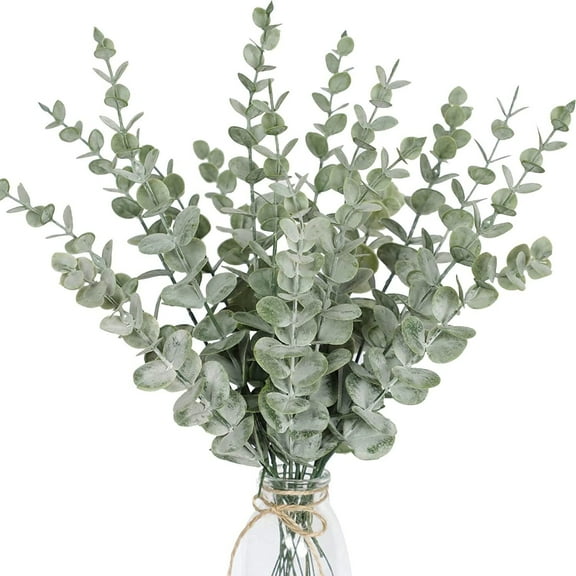 20pcs 16" Tall Eucalyptus Stems Artificial Eucalyptus Leaves Greenery Decor Faux Eucalyptus Real Touch for Wedding Bouquet Centerpiece Home Decor(Light Green) (Grey Green)