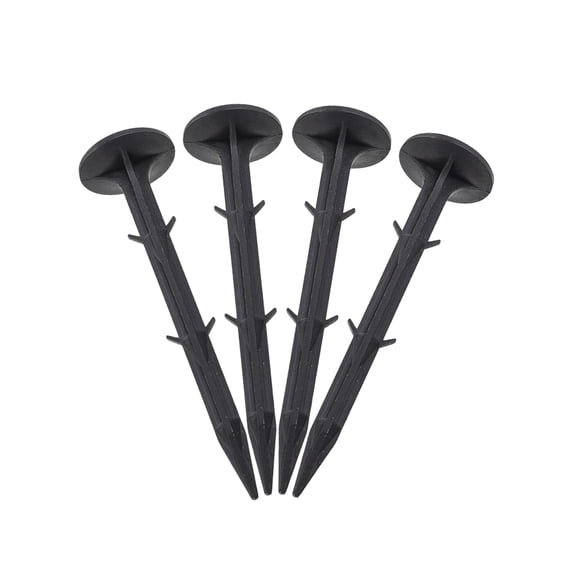 20pcs 160mm 6.3-inch Black Plastic Garden Stakes Anchors Landscape Ground Nail for Home Garden DIY Application