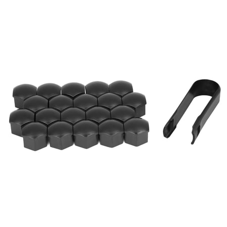20pcs 17mm Black Plastic Car Wheel Nut Lug Hub Screw Rim Bolt Covers Dust Protection Cap