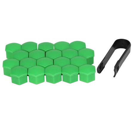20pcs 17mm Green Plastic Car Wheel Nut Lug Hub Screw Rim Bolt Covers Dust Protection Cap