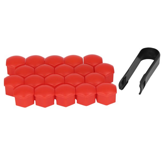 20pcs 17mm Red Plastic Car Wheel Nut Lug Hub Screw Rim Bolt Covers Dust Protection Cap
