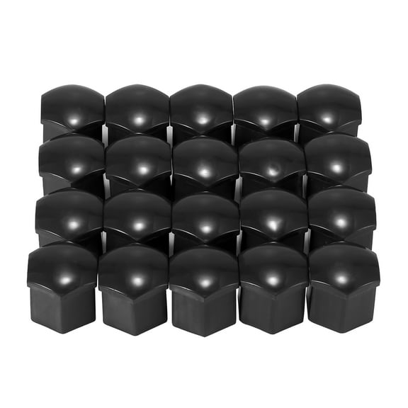20pcs 19mm Black Plastic Car Wheel Nut Lug Covers with Clip