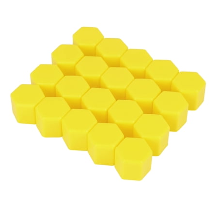 20pcs 19mm Universal Yellow Silicone Car Wheel Nut Lug Hub Screw Rim Bolt Covers Dust Protection Caps
