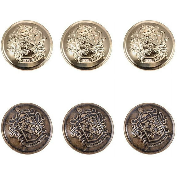 20pcs 1Inch Brass Flat Round Buttons Metal Buttons with Shank for Blazers Coats Uniform Suits Jackets