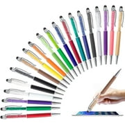 20pcs 2 in 1 Stylus Ballpoint Pen, Crystal Diamond Retractable Screen Touch Pen, Bling Capacitive Pens for Smartphones, Note, Tab, Office School Stationery 20 Pen-black ink