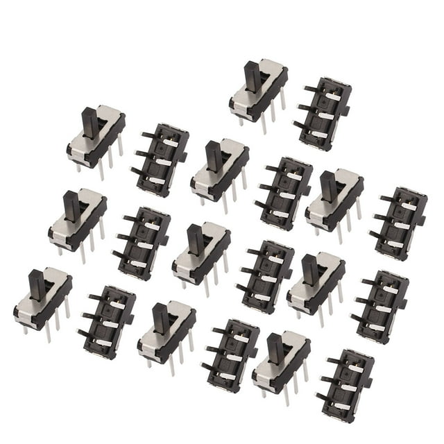 20pcs 2 Position Straight 6P DPDT Micro Slide Switch Latching Toggle ...