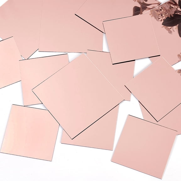 20pcs 2 Sizes Glass Mirror Squares Mirrors 3 Inch 4 Inch Stick on Mirror Tiles Small Decorative Tiny Mirrors for Walls DIY Crafts Home Decor Light