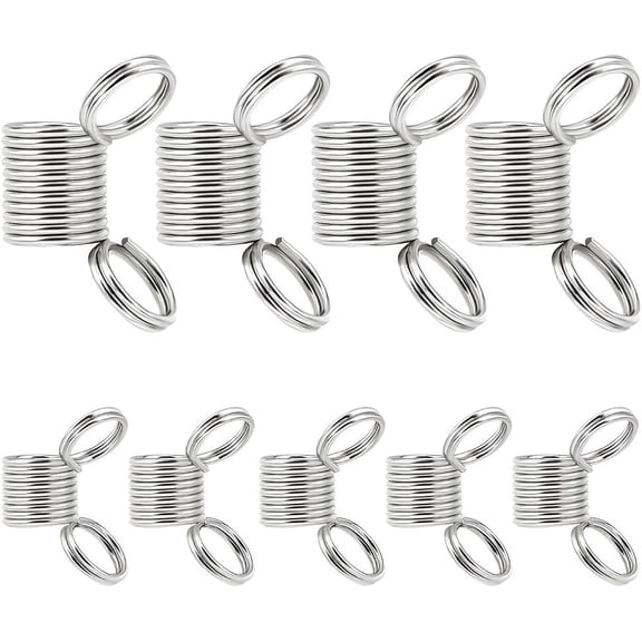 20pcs 2 style 304 Stainless Steel Mini Spring Bead Clamps for Beading Jewelry Making Stainless Steel color 1.4~1.85x1.8~2.7x0.8~1.05cm Inner Diameter: 0.6~0.85cm 10pcs/style
