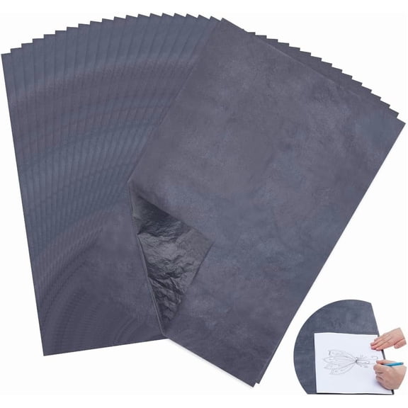 20pcs 20 Sheets Carbon Graphite Copy Paper 17x24inch Carbon Transfer Tracing Paper Graphite Transfer Paper for Drawing Sewing Patterns Black Black