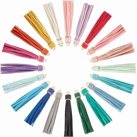 20pcs 20 Styles Multicolor Imitation Leather Tassels