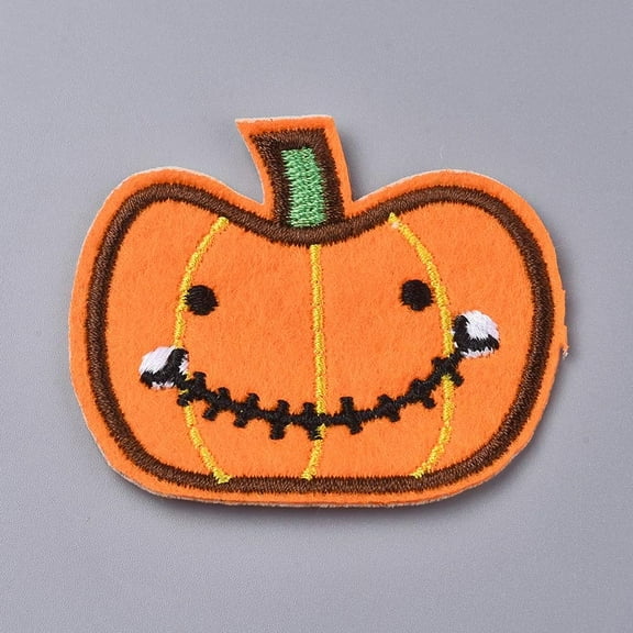 20pcs 20 pcs Orange Computerized Embroidery Iron-On/Sew-On PatchesPumpkin Jack-O'-Lantern for CostumesDIY Projects49x59x1.5mm Orange DIY