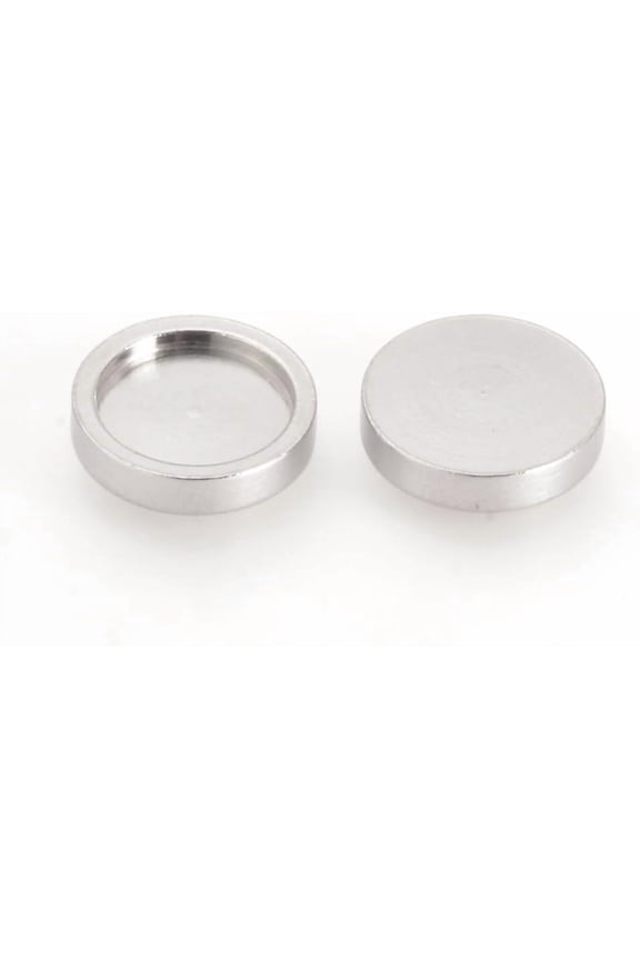 20pcs 20Pcs Flat Roun 201 Stainless Steel Plain Edge Bezel Cups Stainless Steel Color Cabochon Settings Charms Cabochons Blanks for Bridal Wedding Bouquet oto Pendant Jewelry Making 10x2mm