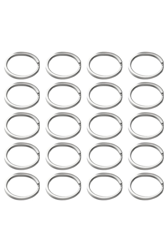 20pcs 20mm/25mm/30mm Split Key Rings Keychain Making Supplies for Home Car Keys Silver Stainless Keychains Rings