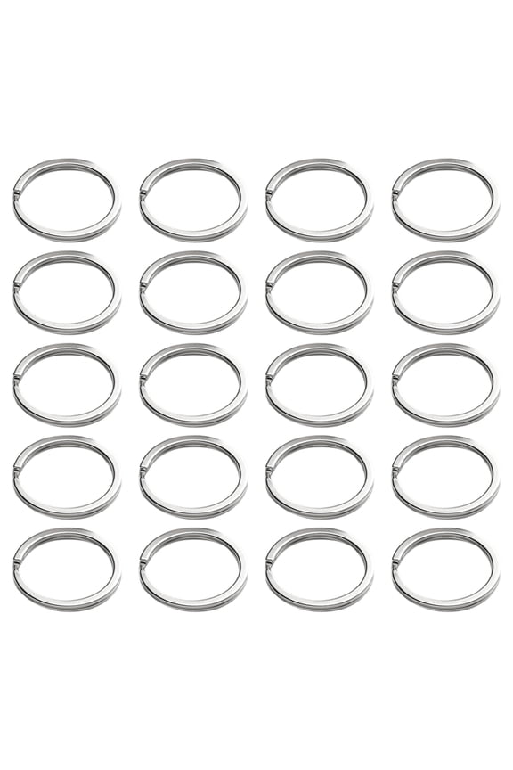 20pcs 20mm/25mm/30mm Split Key Rings Keychain Making Supplies for Home Car Keys Silver Stainless Keychains Rings