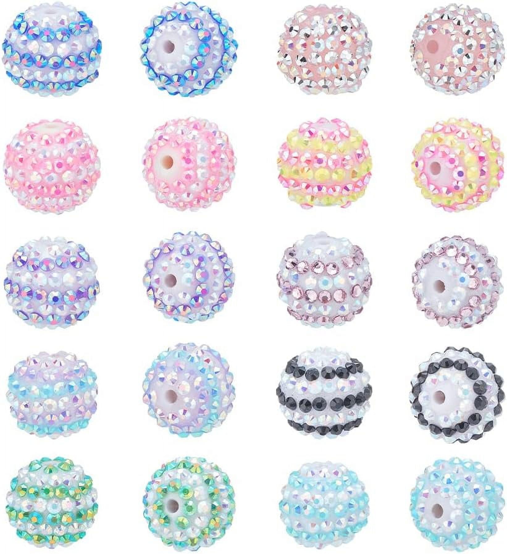 Rainbow Cobblestone Circle Beads, Chunky Craft Supplies Wire Bangle Making  Round Resin Jewelry Pen Girls Bubblegum Pink Black White 22mm 