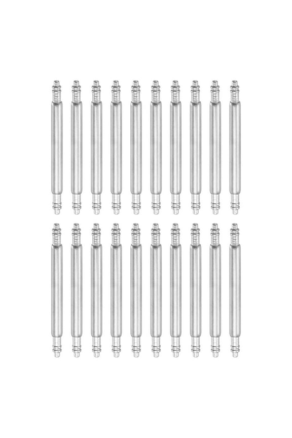 20pcs 20mm Watch Spring Bar 1.8mm Thickness Band Pins Double Fringe Stainless Steel Replacement Pin for Watch Band Link