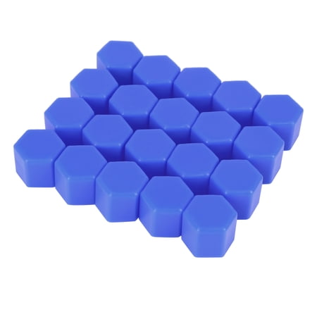 20pcs 21mm Universal Blue Silicone Car Wheel Nut Lug Hub Screw Rim Bolt Covers Dust Protection Caps