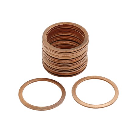 20pcs 22mm Inner Dia Copper Washers Flat Sealing Gaskets Ring for Cars