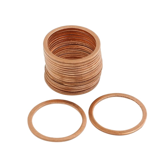 20pcs 22mm Inner Diameter Copper Washers Flat Sealing Gaskets Ring