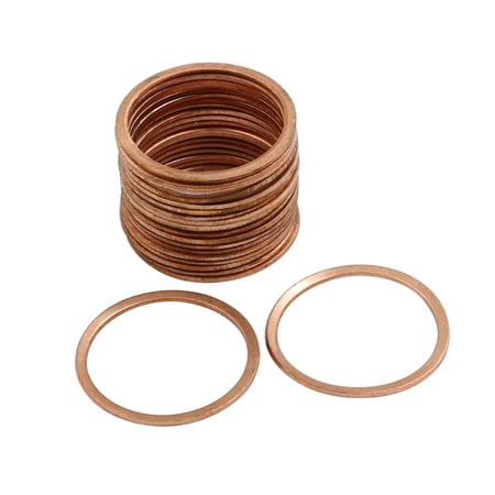 20pcs 26mm Inner Dia Copper Washers Flat Sealing Gaskets Ring for Cars