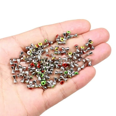 20pcs 3.2/4.0/4.8mm Ribbed DIY Fishing Dumbbell Eyes Hook Eyes Fly Tying Beads Brass Fly Tying Material 4.0MM