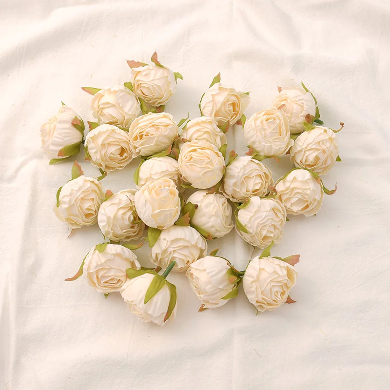 20pcs 34cm New Style Oil Rose Bud Artificial Silk Flowers Heads