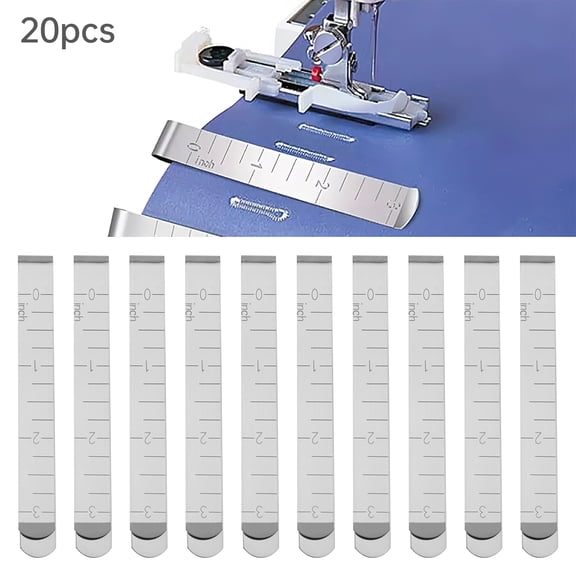 20pcs 3 Inch Stainless Steel Sewing Clip Hemming Clips Measurement Ruler Quilting Supplies