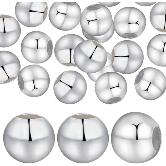 20pcs 3 mm S925 Sterling Silver Crimp Beads Tiny Round Crimper Bead Spacer Stoppers Loose Beads Clamp Ends for DIY Bracelets Necklaces Jewelry Making Crafts Accessories