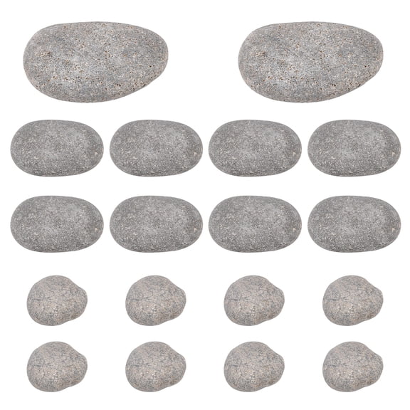 20pcs 3 styles Oval Painting Rocks Dark Gray Smooth River Rocks Children DIY Paint Cobblestone Craft River Rocks for Painting Rocks Arts Crafts Decor