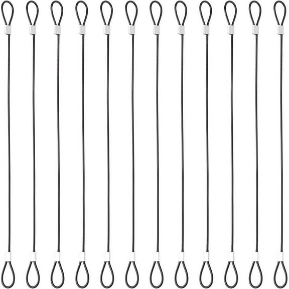 20pcs 304 Stainless Steel Safety Chain Wire Rope Black 223x11x2mm Hole: 8x18mm