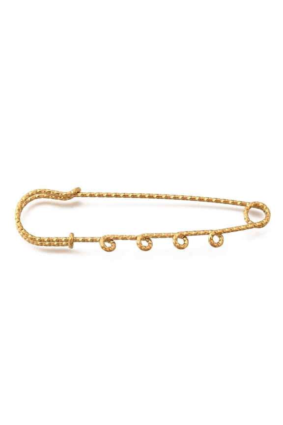 20pcs 304 Stainless Steel Safety Pins Brooch Findings Ion Plating(IP) Kilt Pins with Four Loops for Lapel Pin Making Golden 19.5x70.5x5.5mm Hole: 2mm