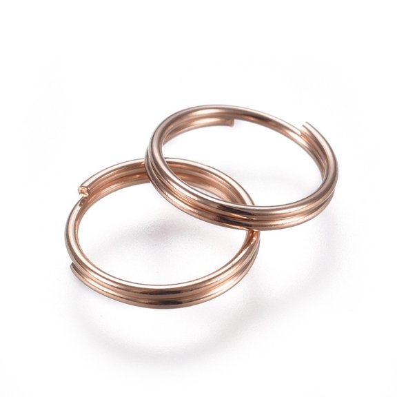 20pcs 304 Stainless Steel Split Rings Double Loops Jump Rings Rose Gold 8x1mm Inner Diameter: 7mm Single Wire: 0.5mm