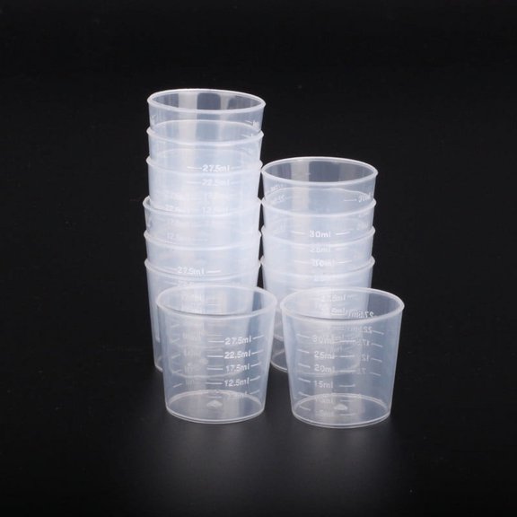 20pcs 30ml Plastic Graduated Measuring Cup Liquid Container Epoxy Resin Silicone Making Tool Transparent Mixing Cup DIY Tool