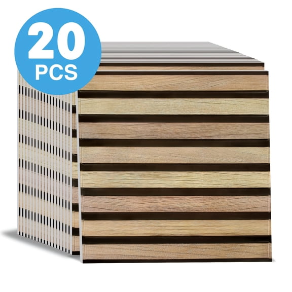 20pcs 3D Faux Wood Wall Panels, Peel and Stick PVC Wood Tiles with Real Wood Look, Easy No-Grout Installation for Farmhouse Rustic Modern Decor, Living Room Bathroom RV