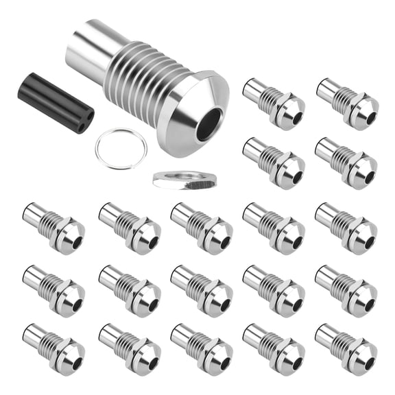 20pcs 3MM Diode LED Light Holder Chrome Brass Prominent Bezel 6mm Dia. Screw Panel Mount