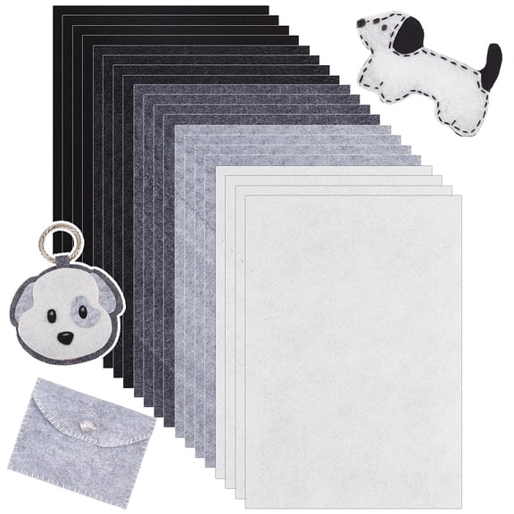 20pcs 4 Colors Stiff Felt Fabric Sheets 8x12 Inch Assorted Color Craft Fabric 1mm Thick Felt Fabrics Sewing Quilting Fabrics