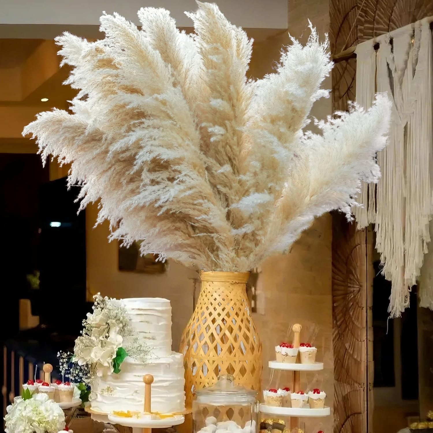 20pcs 40'' Pampas Grass Tall Decor - Pompas Floral, Tall Pampas Grass ...