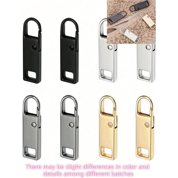 20pcs 4Color Upgraded Zipper Pulls Replacement Set Detachable Fashion Zipper Sliders Suitable For Luggage Jackets Backpacks Coats Boots 4 Colors Black Silver Gold DIY Zip