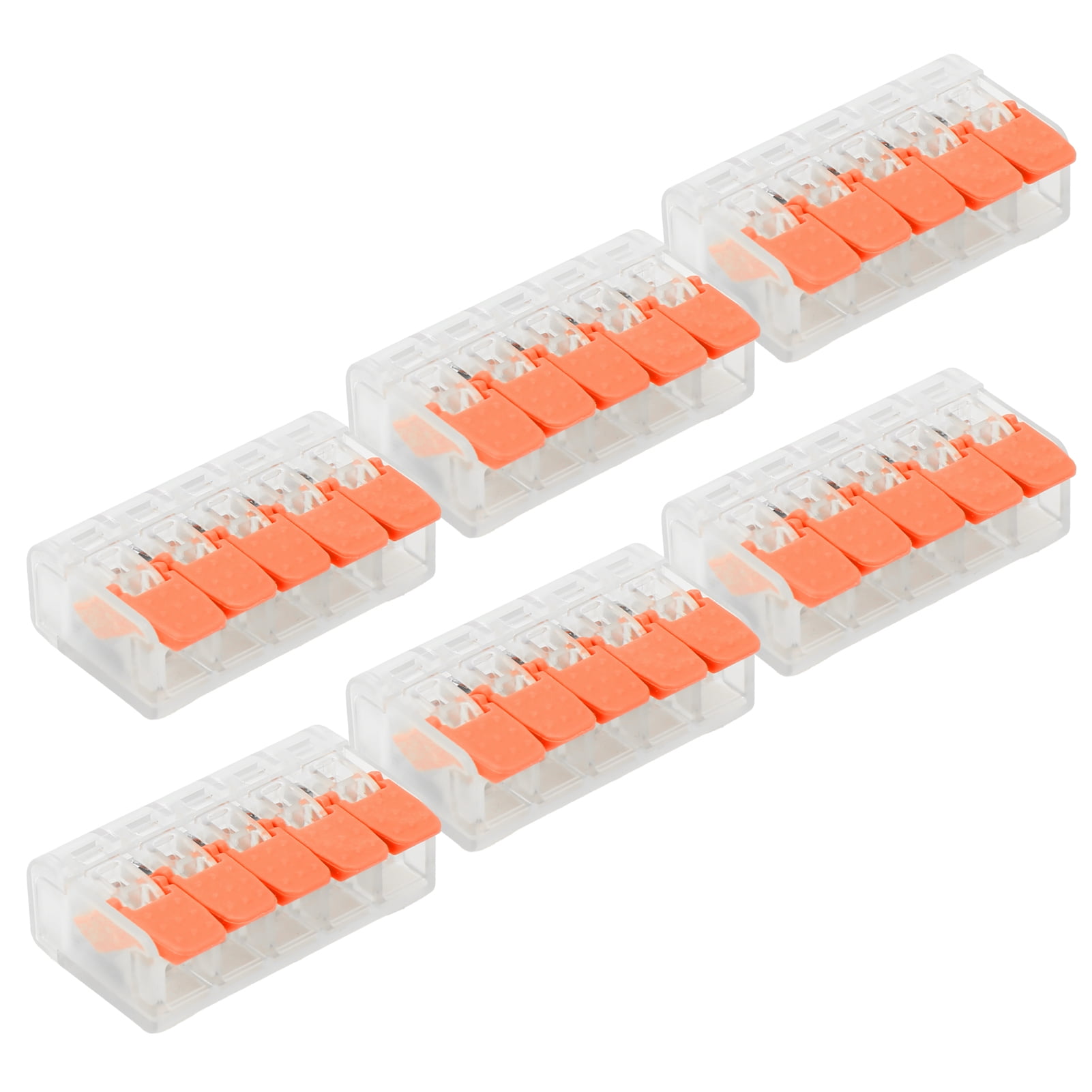 20pcs 5 Holes Wire Terminals Transparent Press Type Parallel Building